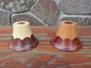 Yosegi Zaiku -Sake Cups (White Fuji and Red Fuji)-